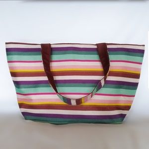 Striped Cosmetic Tote Bag 👛